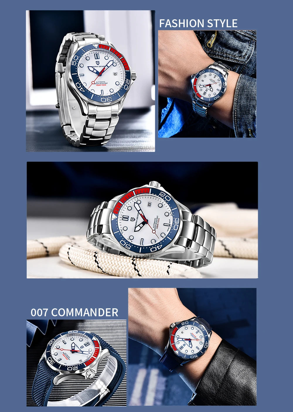 Pagani Design PD-1667 Men’s Automatic Watch – Ceramic Bezel, Sapphire Crystal, 100M Water Resistant