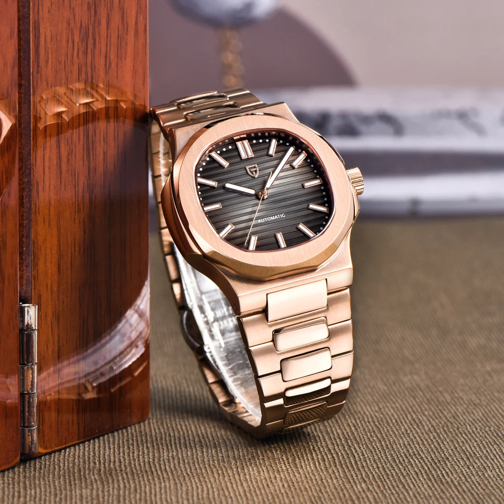 Pagani Design PD-1728 Men’s Automatic Watch – Rose Gold, Sapphire Crystal, 100M Water Resistant