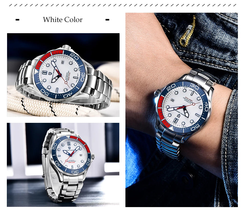Pagani Design PD-1667 Men’s Automatic Watch – Ceramic Bezel, Sapphire Crystal, 100M Water Resistant