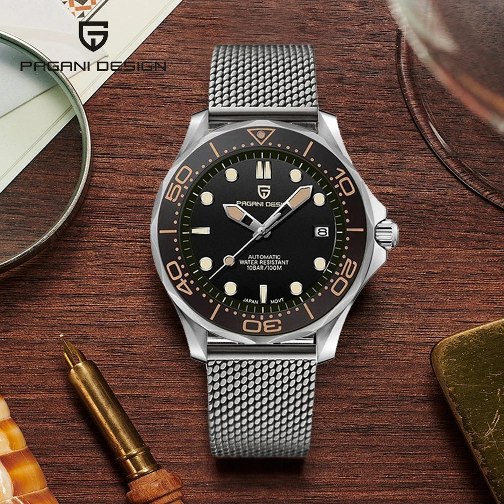 Pagani Design PD-1667 Men’s Automatic Watch – Ceramic Bezel, Sapphire Crystal, 100M Water Resistant