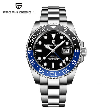 Pagani Design PD-1662 Men’s GMT Mechanical Watch – 40mm Sports, Sapphire Crystal, 100M Water Resistant