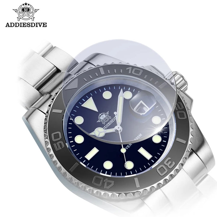 ADDIESDIVE Quartz Dive Watch – Ceramic Bezel, BGW9 Luminous, Sapphire Mirror