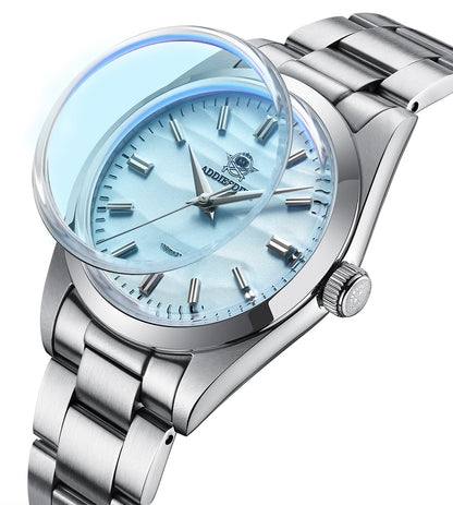 ADDIESDIVE AD2030 Men’s Quartz Dress Watch – 3D Sand Dial, 100M Water Resistant, Stainless Steel