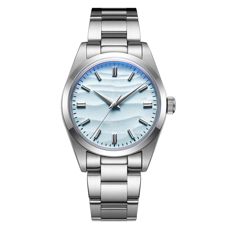 ADDIESDIVE AD2030 Men’s Quartz Dress Watch – 3D Sand Dial, 100M Water Resistant, Stainless Steel
