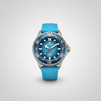 NORTH EDGE TRITON-TI Titanium Stainless Solar-Powered Diving Watch Luxury Quartz Watches For Men 300M Waterproof 180+ Day Power