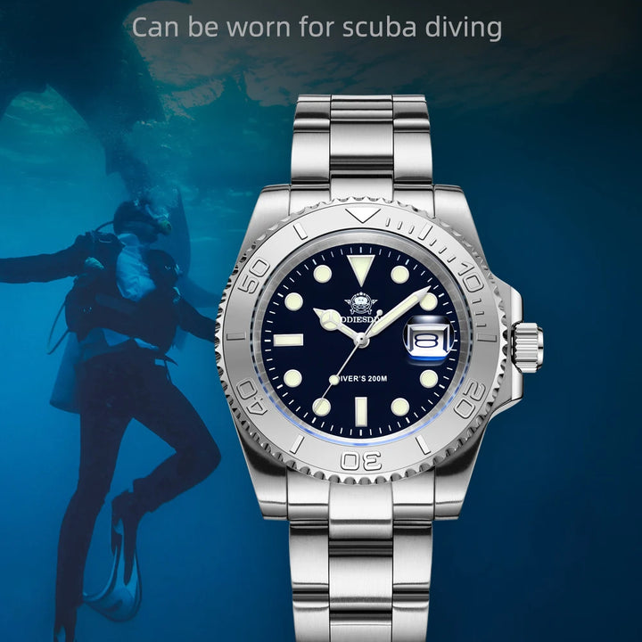ADDIESDIVE Quartz Dive Watch – Ceramic Bezel, BGW9 Luminous, Sapphire Mirror