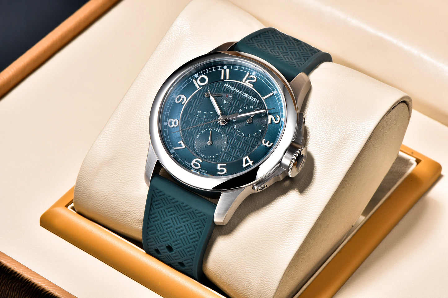 Pagani Design PD-1780 Men’s Quartz Watch – VH88 Movement, Ceramic Bezel, Sapphire Crystal, 100M Water Resistant