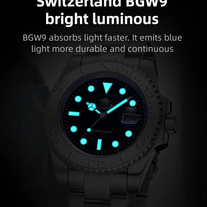 ADDIESDIVE Quartz Dive Watch – Ceramic Bezel, BGW9 Luminous, Sapphire Mirror
