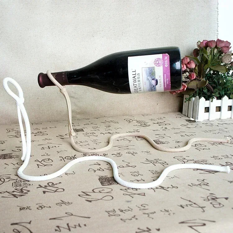 Soporte Mágico para Botellas de Vino – Suspensión de Cadena de Hierro para Cocina, Comedor o Bodega