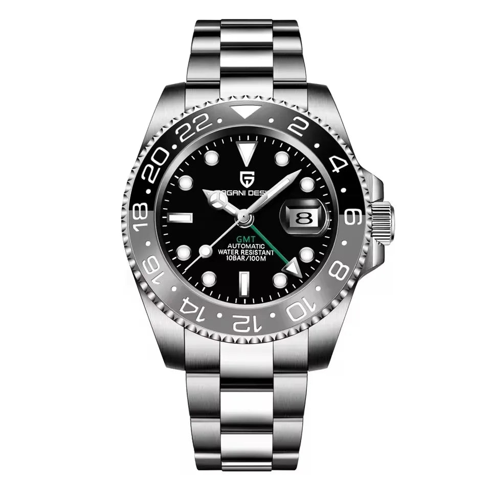 Pagani Design PD-1662 Men’s GMT Automatic Watch – 40mm, Sapphire Crystal, 100M Water Resistant
