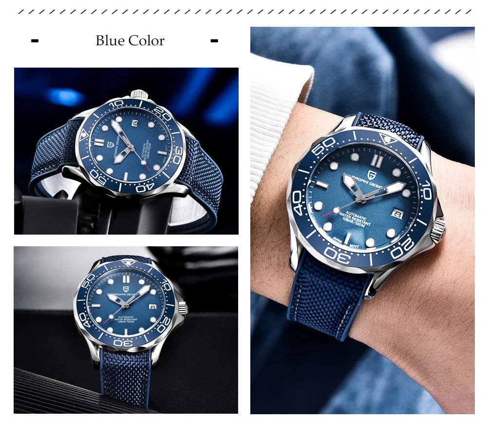 Pagani Design PD-1667 Men’s Automatic Watch – Ceramic Bezel, Sapphire Crystal, 100M Water Resistant