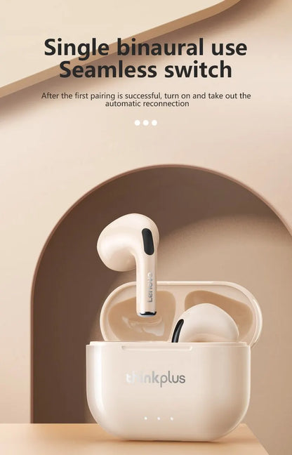 Lenovo-auriculares inalámbricos LP40 Plus, cascos con Bluetooth, reducción de ruido, 230mAh, HiFi estéreo, deportivos, con micrófono