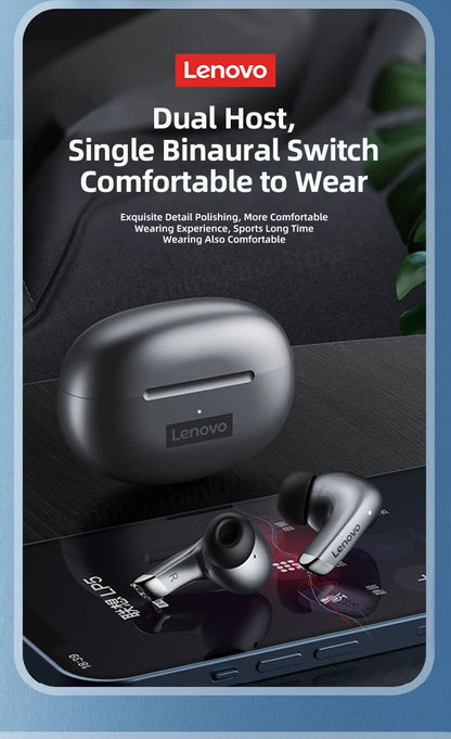 Lenovo-auriculares inalámbricos con Bluetooth LP5 100% originales, cascos de música HiFi con micrófono, deportivos, resistentes al agua, novedad de 2021
