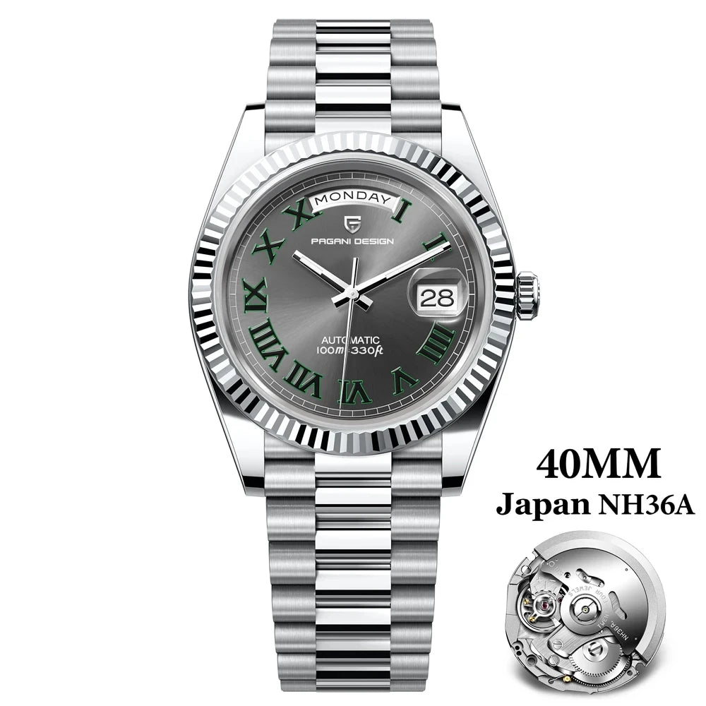 Pagani Design DD40 Men's Automatic Watch – NH36A Movement, Sapphire Crystal, 100M Water Resistant