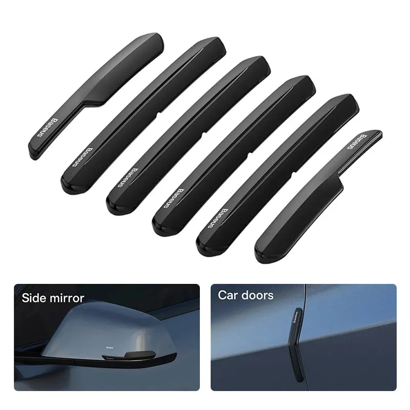 Baseus-tira anticolisión para puerta de coche, 6 uds., para Tesla Model 3/Y, pegatinas de barra protectora, cubierta de espejo retrovisor, tira protectora
