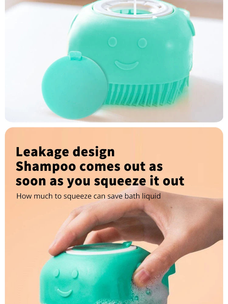 Cepillo de baño para mascotas, masajeador de silicona suave, Gel de ducha, cepillo de baño, herramientas de limpieza, peine, suministros de limpieza para perros y gatos