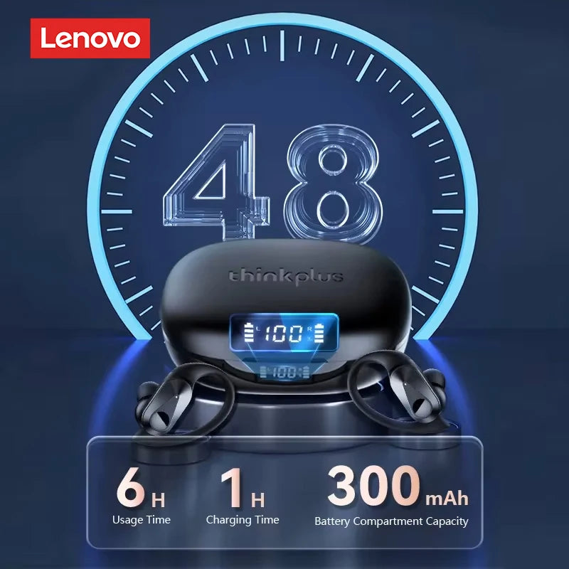 Nuevos auriculares deportivos Lenovo LP75 TWS, auriculares inalámbricos Bluetooth 5,3, auriculares estéreo HiFi resistentes al agua con reducción de ruido y micrófonos