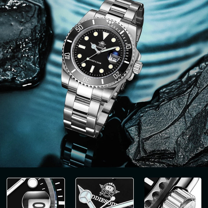 ADDIESDIVE Quartz Watch – Business & Sport, Waterproof, Stainless Steel