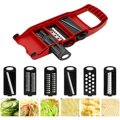 HILIFE-dispositivo de cocina multifunción, 6 cuchillas, rebanador de mandolina vegetal, juegos de herramientas de cocina, rallador cortador de frutas