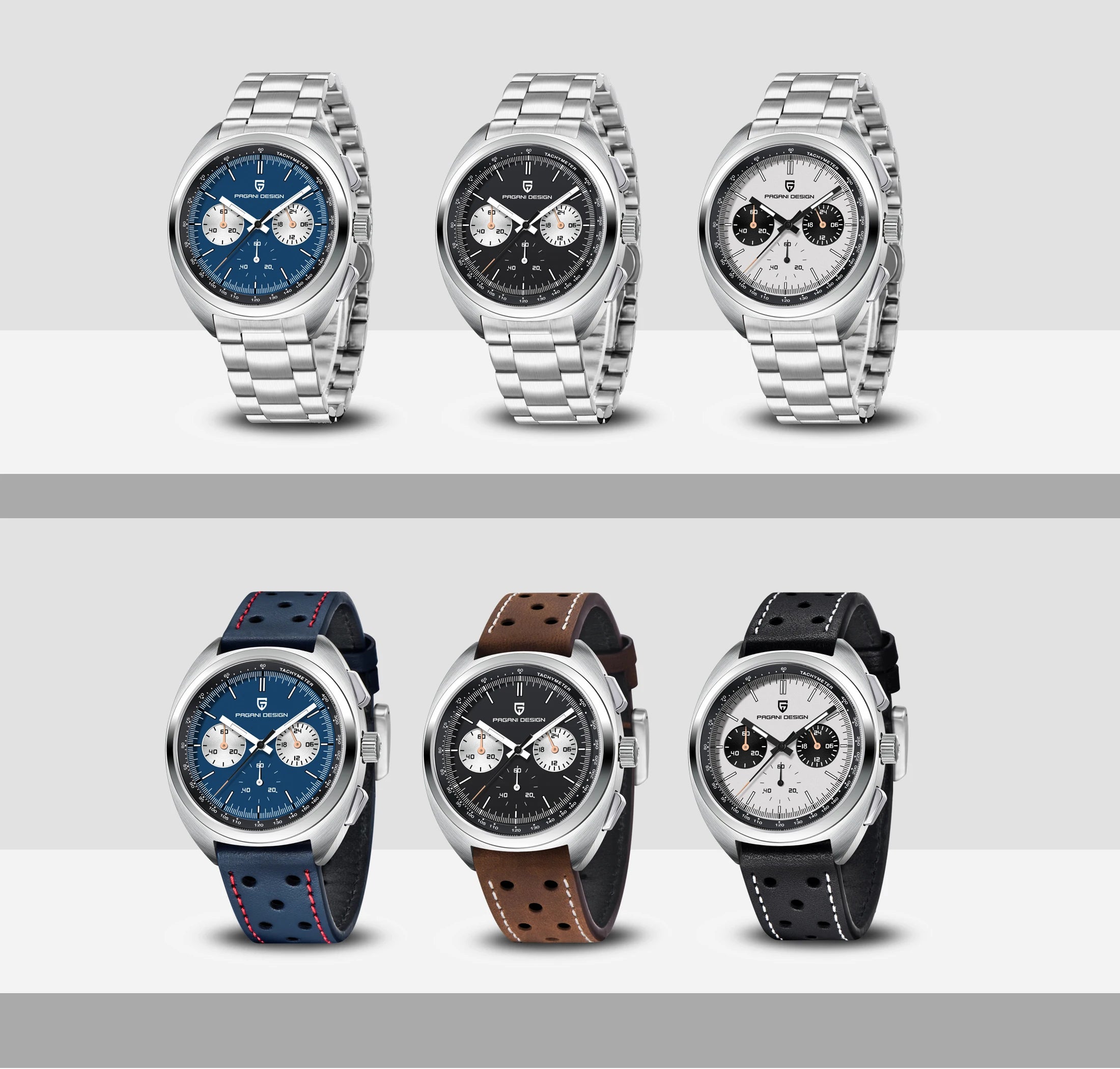 Pagani Design Men’s Quartz Chronograph Watch – Japan VK63 Movement, Sapphire Crystal, 100M Water Resistant