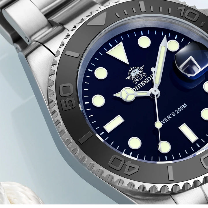 ADDIESDIVE Quartz Dive Watch – Ceramic Bezel, BGW9 Luminous, Sapphire Mirror