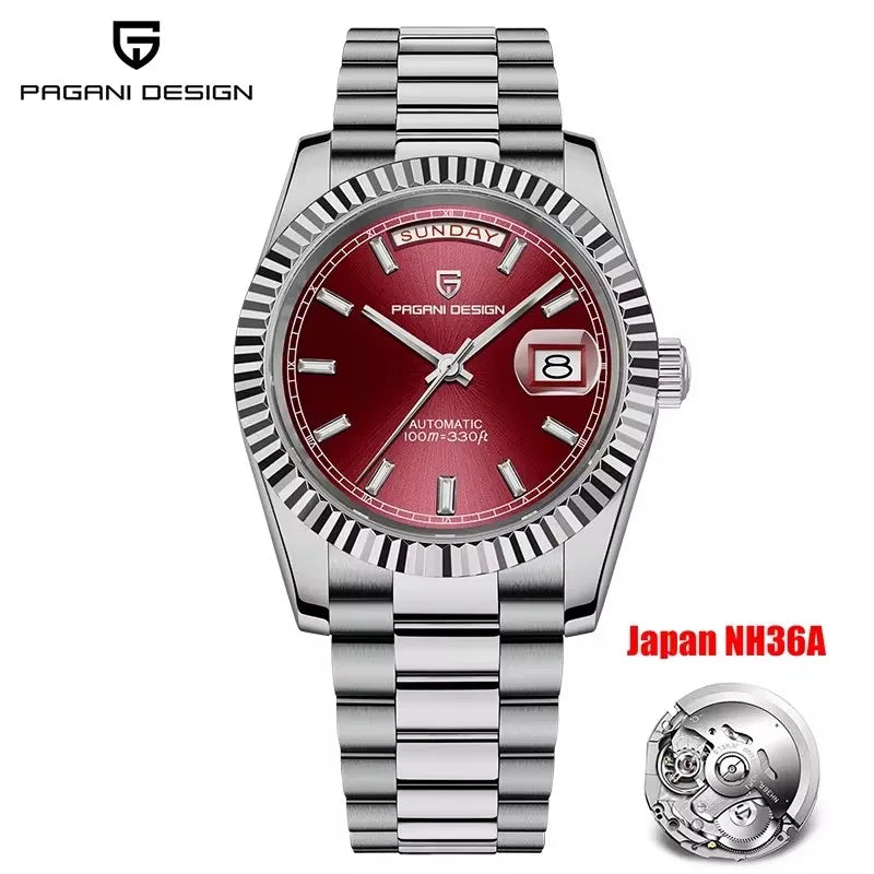 Pagani Design DD40 Men's Automatic Watch – NH36A Movement, Sapphire Crystal, 100M Water Resistant