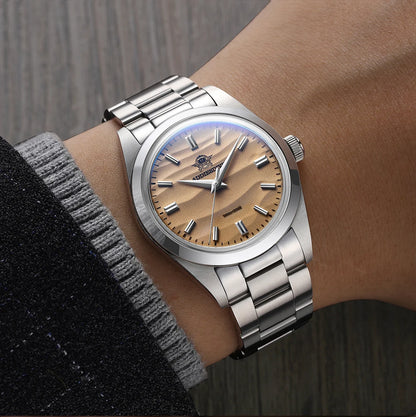 ADDIESDIVE AD2030 Men’s Quartz Dress Watch – 3D Sand Dial, 100M Water Resistant, Stainless Steel
