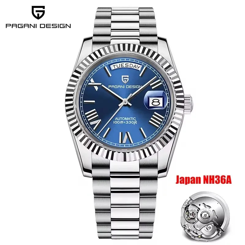 Pagani Design DD40 Men's Automatic Watch – NH36A Movement, Sapphire Crystal, 100M Water Resistant