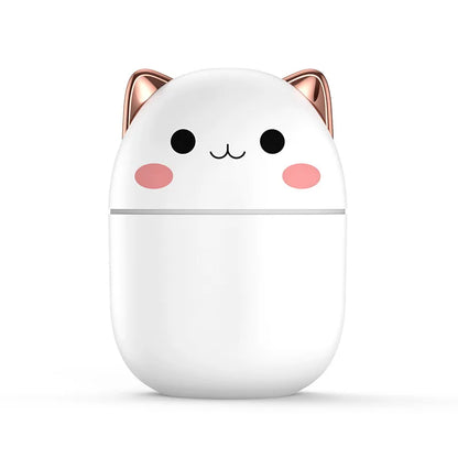 Gran oferta 250ml lindo gato humidificador de aire difusor USB generador de niebla Mini Humidificador con luz nocturna