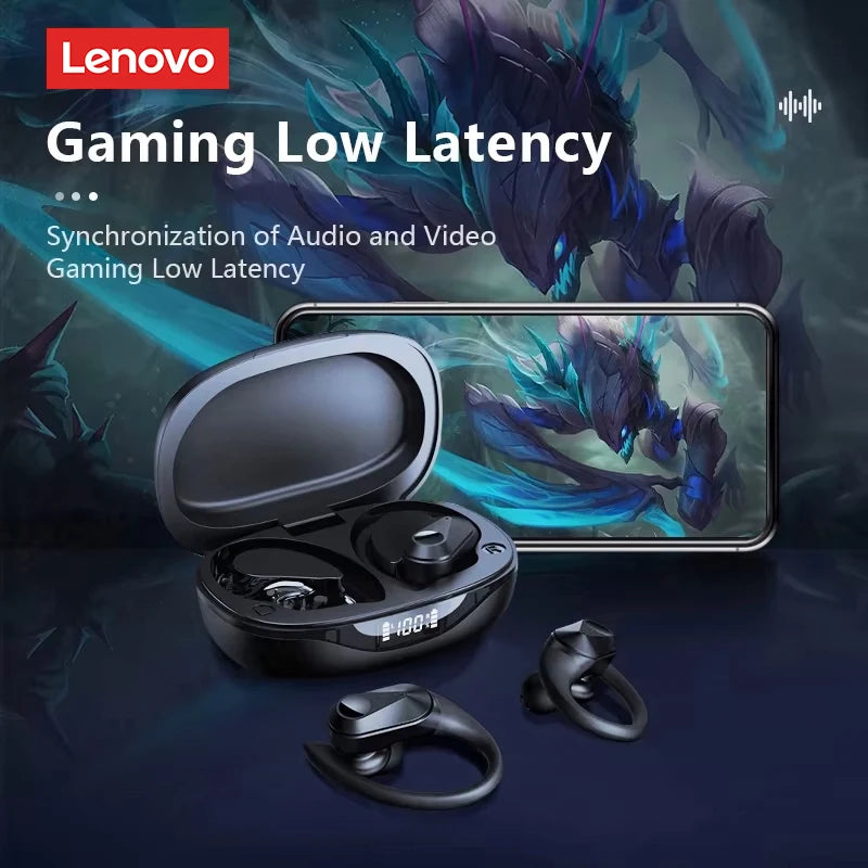 Nuevos auriculares deportivos Lenovo LP75 TWS, auriculares inalámbricos Bluetooth 5,3, auriculares estéreo HiFi resistentes al agua con reducción de ruido y micrófonos