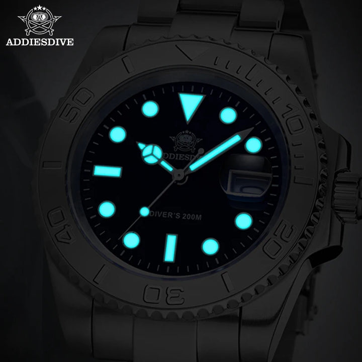 ADDIESDIVE Quartz Dive Watch – Ceramic Bezel, BGW9 Luminous, Sapphire Mirror
