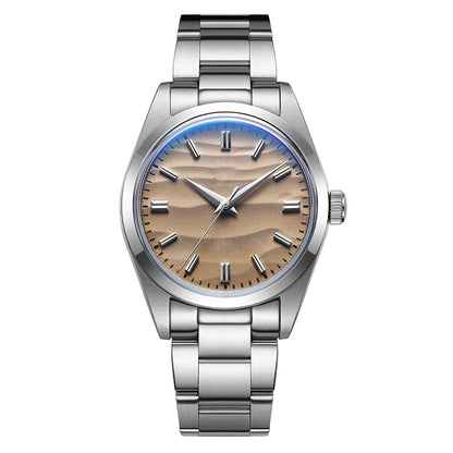 ADDIESDIVE AD2030 Men’s Quartz Dress Watch – 3D Sand Dial, 100M Water Resistant, Stainless Steel