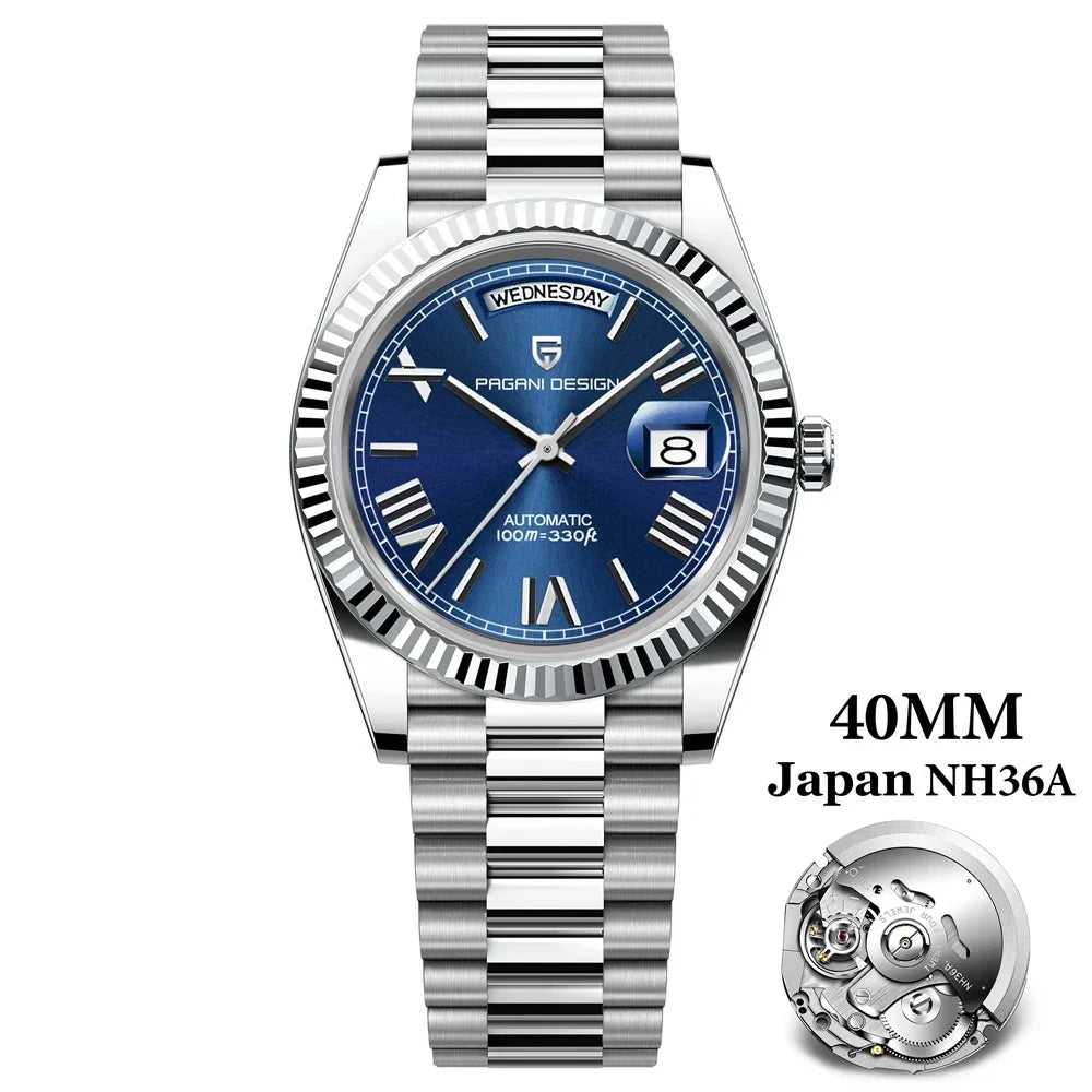 Pagani Design DD40 Men's Automatic Watch – NH36A Movement, Sapphire Crystal, 100M Water Resistant