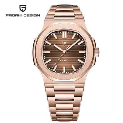 Pagani Design PD-1728 Men’s Automatic Watch – Rose Gold, Sapphire Crystal, 100M Water Resistant