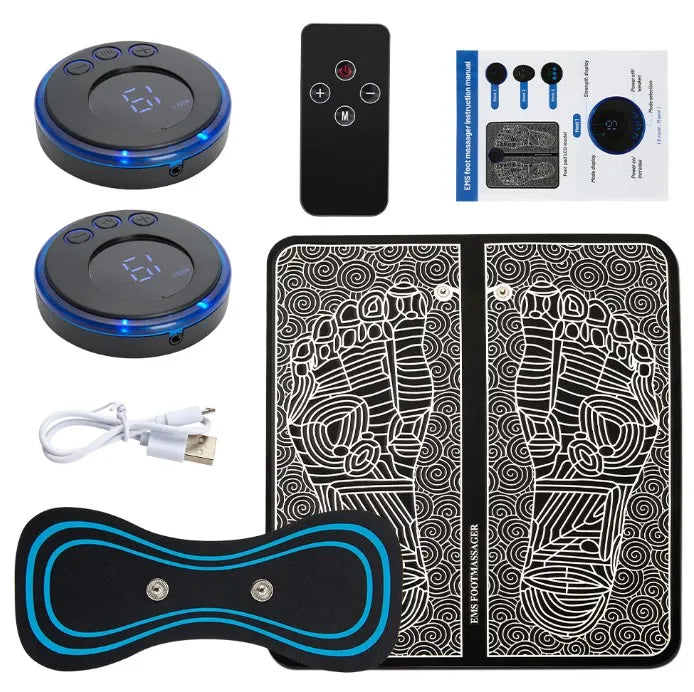 Almohadilla masajeadora de pies eléctrica, esterilla de masaje electroestimulador EMS, Masajeador muscular, relajación de pies, Masajeador de Fitness, carga USB